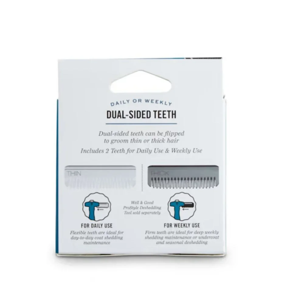 Well & Good ProStyle Dual-Sided Deshedding Replacement Teeth for Cats, Small/Med